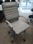 OFFICE STAR GREY FAUX LEATHER CHAIR