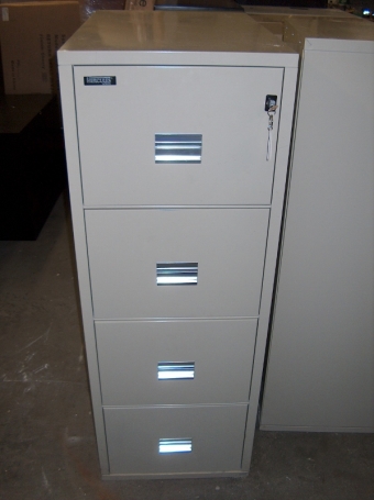 FIREPROOF PRE-OWNED LEGAL SIZE 4-DRAWER FILE