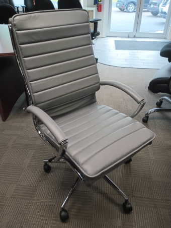 OFFICE STAR GREY FAUX LEATHER CHAIR