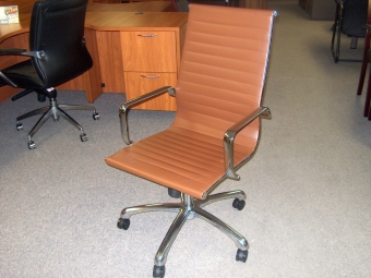 JOPLIN WS-JOPLIN-HB-BR LEATHER & CHROME CHAIR